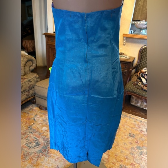 Vintage Scott McClintock Teal Floral Sequin Sweetheart Prom Dress with Bolero - Picture 10 of 14